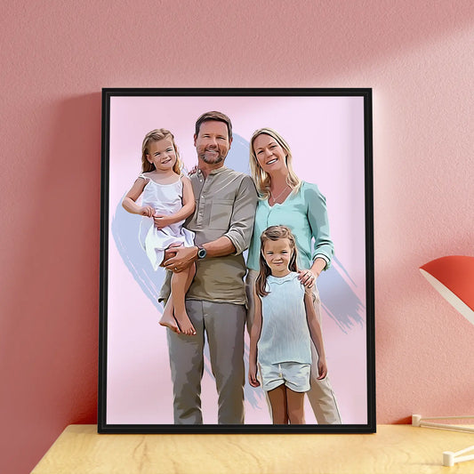 familie portrett i digital